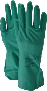 Ansell Size S (7), 13" Long, 11 mil Thick, Nitrile Chemical Resistant Gloves Textured Finish, Straight Cuff, ANSI Abrasion Level 4, ANSI Cut Level 0, Green, FDA Approved 37-646-7 - 01952498