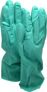 Ansell Size XL (10), 13" Long, 11 mil Thick, Nitrile Chemical Resistant Gloves Textured Finish, Straight Cuff, ANSI Abrasion Level 4, ANSI Cut Level 0, Green, FDA Approved 37-646-10 - 01952522