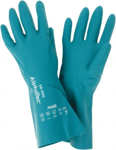 Ansell Size S (7), 12" Long, 12 mil Thick, Supported, Nitrile Chemical Resistant Gloves Smooth Finish, Foam Lined, Green 58-330-7 - 54257456