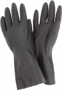 Ansell Size 9, 13" Long, 18 mil Thick, Neoprene Chemical Resistant Gloves Black 29-865-9 - 74393323