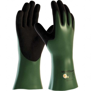 ATG Chemical Resistant Gloves, Material: Nitrile, Size: Medium, Length (Inch): 12, Finish: Non-Slip, Color: Green, Supported or Unsupported: Supported 56-633/M - 48015523