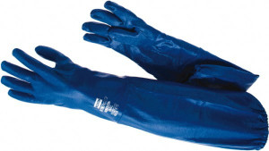 Honeywell 26" Long, Nitrile Chemical Resistant Gloves Blue NK803ESIN/10 - 81646184