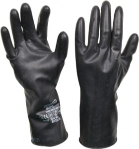 Honeywell North Size M (8), 11" Long, 13 mil Thick, Butyl Chemical Resistant Gloves Smooth Finish, Gauntlet Cuff, Black B131/8 - 01904044