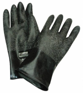 Honeywell North Size XL (10), 11" Long, 16 mil Thick, Butyl Chemical Resistant Gloves Smooth Finish, Rolled Cuff, Black B161/10 - 01904127