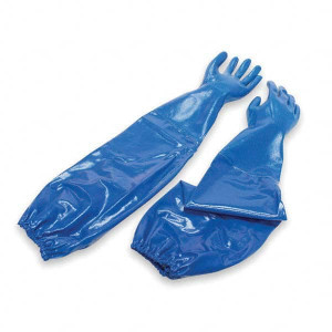 Honeywell North Chemical Resistant Gloves, Material: Nitrile, Size: Medium, Numeric Size: 8, Length (Inch): 26, Finish: Rough, Color: Blue NK803ESIN/8 - 56100175