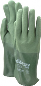 PIP Size XL (10), 12" Long, Supported, Nitrile Chemical Resistant Gloves Textured Finish, Cotton Lined, Safety Cuff, ANSI Abrasion Level 4, ANSI Cut Level 0, ANSI Puncture Level 1, Green 56-AG566/XL - 70346960