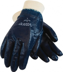 PIP Size S (7), Supported, Nitrile Chemical Resistant Gloves Textured Finish, Cotton Interlock Knit Lined, Knit Wrist Cuff, ANSI Abrasion Level 4, ANSI Cut Level 0, ANSI Puncture Level 1, Blue 56-3171/S - 75666719