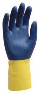 The Safety Zone Size M (8), 12" Long, 22 mil Thick, Supported, Latex/Neoprene Chemical Resistant Gloves Textured Finish, Cotton Lined, Gauntlet Cuff, Blue/Yellow, FDA Approved GRLY-MD-1SF - 02071058 The Safety Zone Size M (8), 12" Long, 22 mil Thick, Supported, Latex/Neoprene Chemical Resistant Gloves Textured Finish, Cotton Lined, Gauntlet Cuff, Blue/Yellow, FDA Approved GRLY-MD-1SF - 02071058