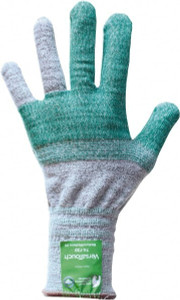Ansell Size L (9), ANSI Cut Lvl 4, Abrasion Lvl 4, Dyneema Diamond HPPE liner Cut Resistant Gloves 12" Long, Knit Wrist, Gray/Green, Ambidextrous 74-730-9 - 54229174