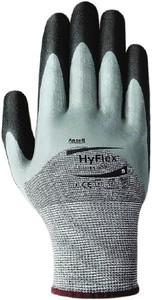 Ansell Size XL, ANSI Cut Lvl 2, Abrasion Lvl 4, Cut Resistant Gloves Palm, Fingers & Knuckles Coated, Elastic Cuff, Black/Gray, Paired 11-927-10 - 62866207