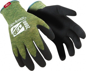 HexArmor Size S (7), ANSI Cut Lvl A6, Puncture Lvl 3, Nitrile Coated Kevlar Cut Resistant Gloves 11" Long, Palm Coated, Black, Paired 2080-S (7) - 54548631