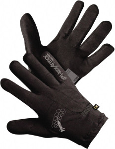HexArmor Size L (9), ANSI Cut Lvl A9, Puncture Lvl 4, Spandex/SuperFabric Cut Resistant Gloves 9.76" Long, SuperFabric Lining, Elastic Cuff, Black, Paired 6044-L (9) - 71867592
