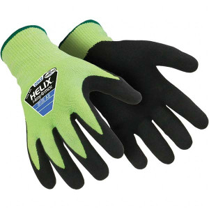 HexArmor Size S (7), ANSI Cut Lvl A9, Nitrile Coated Cut Resistant Gloves 10" Long, Palm & Fingertips Coated, Coretex Lining, Knit Wrist, Black/Yellow, Paired 2062-S (7) - 99497257
