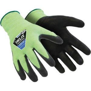 HexArmor Size XL (10), ANSI Cut Lvl A9, Polyurethane Coated Cut Resistant Gloves 10" Long, Palm & Fingertips Coated, Coretex Lining, Knit Wrist, Black/Yellow, Paired 2060-XL (10) - 99497364