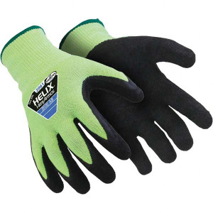 HexArmor Size XL (10), ANSI Cut Lvl A8, Rubber Latex Coated Cut Resistant Gloves 10" Long, Palm & Fingertips Coated, Coretex Lining, Knit Wrist, Black/Yellow, Paired 2061-XL (10) - 99497380
