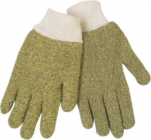 MCR Safety Size S (7), ANSI Cut Lvl 2, Cotton/Kevlar Cut Resistant Gloves 10" Long, Knit Wrist, Brown, Paired 9432KM - 67957803
