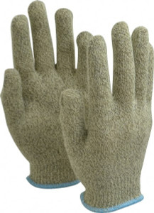 Perfect Fit Size S (7), ANSI Cut Lvl 4, Abrasion Lvl 1, Kevlar Cut Resistant Gloves 9" Long, Knit Wrist, Yellow/Black, Ambidextrous CRT13L - 77150878