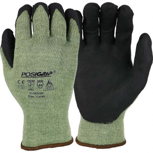 PIP Size M, ANSI Cut Lvl A6, Nitrile Coated Cut Resistant Gloves Palm Coated, Slip-On Cuff, Green/Black, Paired 713KSSN/M - 66417734