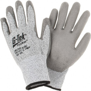 PIP Size XL, ANSI Cut Lvl A3, Cut Resistant Gloves Palm & Fingers Coated, Salt & Pepper 16-530/XL - 92939180