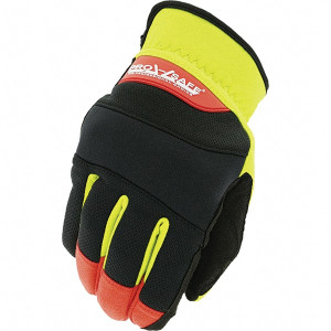 PRO-SAFE Size XL (11), ANSI Cut Lvl A4, Synthetic Leather Cut Resistant Gloves HPPE Lining, Open Cuff, Hi-Vis Yellow/Red/Black, Paired PS-OCUT-X91-011 - 12812400