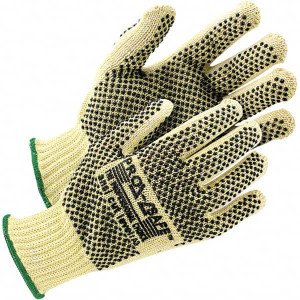 PRO-SAFE Size XS (6), ANSI Cut Lvl 4, Abrasion Lvl 3, PVC Coated ATA Cut Resistant Gloves 8" Long, Fully Coated Coated, ATA/Cotton Lining, Continuous Cuff, Yellow/Black, Paired GLA-A5-XS - 51080372
