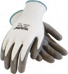 PRO-SAFE Size 2XL (11), ANSI Cut Lvl A2, Puncture Lvl 1, Abrasion Lvl 4, Polyurethane Coated HPPE Fiber Cut Resistant Gloves 9" Long, Palm & Fingers Coated, HPPE Fiber Lining, Continuous Cuff, Gray/White, Paired 70-100-XXL - 57746521