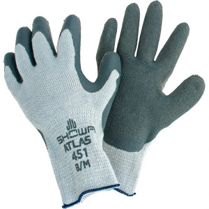 SHOWA Cut & Puncture Resistant Gloves SZ 8 COTTON GRY 1/PR THERMA-FIT CR KNIT GLV 451M-08 - 53699211