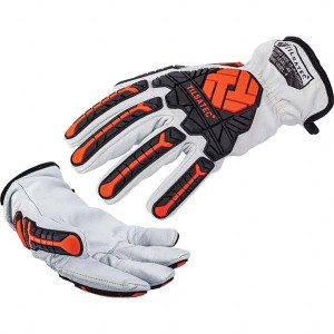 Tilsatec Size L (9), ANSI Cut Lvl A6, ANSI Puncture Lvl 4, ANSI Abrasion Lvl 5, Cut & Puncture Resistant Gloves Cut-Resistant Fiber Lining, Slip-On Wrist, White/Orange, Paired TTP230KG090 - 10690063