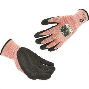 Tilsatec Size S (7), ANSI Cut Lvl A1, Puncture Lvl 2, Abrasion Lvl 4, Micro-Foam Nitrile Coated Cut & Puncture Resistant Gloves Palm & Fingertips Coated, Elastic Knit Cuff, Red/Black, Tear Away, Paired GP2000MF070 - 90691619