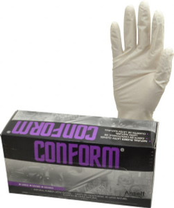 Ansell Size L, 5 mil, Industrial Grade, Powdered Latex Disposable Gloves 9" Long, Natural (Color), Smooth Beaded Rolled Cuffs, FDA Approved, Ambidextrous 69-210-L - 84378116 Ansell Size L, 5 mil, Industrial Grade, Powdered Latex Disposable Gloves 9" Long, Natural (Color), Smooth Beaded Rolled Cuffs, FDA Approved, Ambidextrous 69-210-L - 84378116