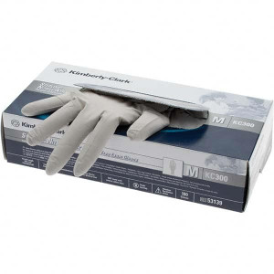 Kimtech Size M, 3-1/2 mil, Medical Grade, Powder Free Nitrile Disposable Gloves 12" Long, Gray, Textured Beaded Rolled Cuffs, Ambidextrous 53139 - 48381107