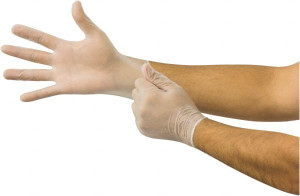 MICROFLEX Size M, 0.08 mil, Industrial Grade, Powder Free Vinyl Disposable Gloves 9.4" Long, Blue, Smooth Beaded Rolled Cuffs, Ambidextrous V292 - 38620597