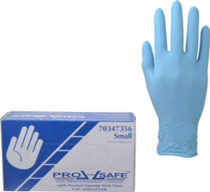 PRO-SAFE Size S, 8 mil, Industrial Grade, Powdered Nitrile Disposable Gloves Blue, Textured 31308LB240R3 - 70347356