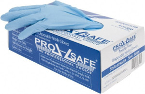 PRO-SAFE Size L, 5 mil, Industrial Grade, Powder Free Nitrile Disposable Gloves 9-1/2" Long, Blue, Textured, FDA Approved, Ambidextrous 63-332PF/L - 85966539