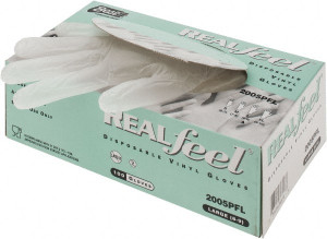 SHOWA Size L, 3 mil, Industrial Grade, Powder Free Vinyl Disposable Gloves 9-1/2" Long, Clear, Smooth, Rolled Cuffs, FDA Approved, Ambidextrous 2005PFL-08 - 73278848