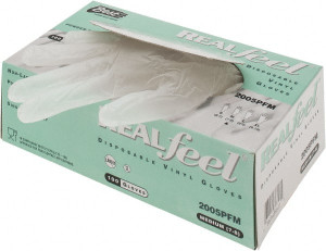 SHOWA Size M, 3 mil, Industrial Grade, Powder Free Vinyl Disposable Gloves 9-1/2" Long, Clear, Smooth, Rolled Cuffs, FDA Approved, Ambidextrous 2005PFM-07 - 73278855