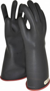 Salisbury by Honeywell Class 1, Size L (9), 14" Long, Rubber Linemans Glove 7,500 AC Max Use Voltage, 10,000 AC Test Voltage, Black/Red, ASTM D120, IEC EN60903 E114RB/9 - 00040949