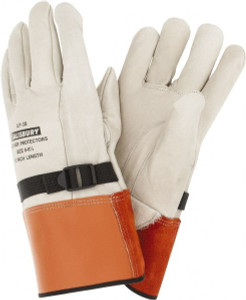 Salisbury by Honeywell Class 0, Size L (8), 12" Long, Cowhide Leather Protector Tan/Orange ILP3S/8 - 63640601