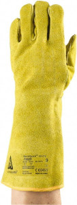 Ansell Size L Cotton Lined Leather Welding Glove Yellow, Paired 43-216-9 - 37938651