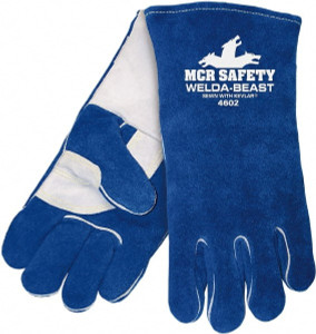 MCR Safety Size L Foam Lined Cowhide Welding Glove Blue, Paired 4602 - 52342581