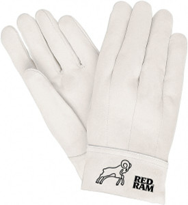 MCR Safety Size S Goatskin Welding Glove Use for MIG/TIG Welding, Band Top Cuff, Straight Thumb, White, Paired 4908 - 80033988