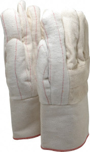 PRO-SAFE Size L Burlap Lined Cotton Hot Mill Glove Gauntlet Cuff, 15" OAL, Natural (Color), Paired 94-928G - 00095539