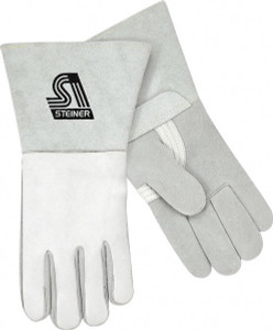 Steiner Size L Elkskin Welding Glove 14" OAL, Gray, Paired 7500-L - 01117084