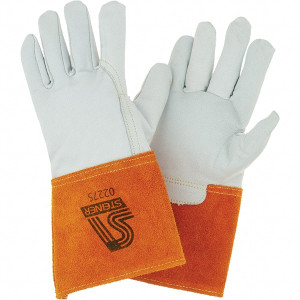 Steiner Size S Goatskin Welding Glove Use for TIG Welding, Gauntlet Cuff, Wing Thumb, Tan, Paired 0227-S - 44418093