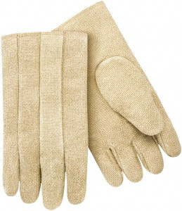 Steiner Size Universal Wool Lined Fiberglass Heat Resistant Glove 2,000°F Max, Slip-On Cuff, 14" OAL, Tan, Paired 07114 - 71461370