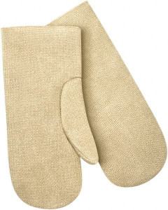 Steiner Size Universal Wool Lined Fiberglass Heat Resistant Mitten 2,000°F Max, Slip-On Cuff, 14" OAL, Tan, Paired 07115 - 78130382