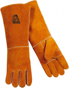 Steiner Size L Cotton/Foam Lined Cowhide Welding Glove Use for General Welding, Gauntlet Cuff, 23" OAL, Brown, Paired 21923-L - 95172227