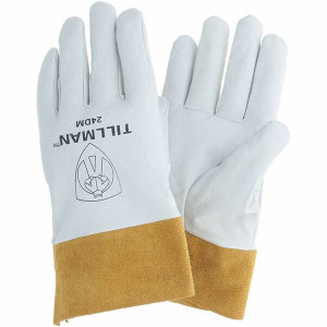 Tillman Welding/Heat Protective Glove 2"CUFF WHT/GLD MED 1PR KIDSKIN TIG WELDING GLV 24DM - 71291645