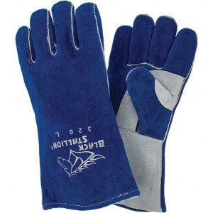 Value Collection Size L Cushion Core Lined Cowhide Welding Glove Slip-On Cuff, Wing Thumb, Bright Blue & Gray, Paired BD-KP151625 - 53608477 Value Collection Size L Cushion Core Lined Cowhide Welding Glove Slip-On Cuff, Wing Thumb, Bright Blue & Gray, Paired BD-KP151625 - 53608477
