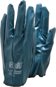 Ansell Size XL (10) Nitrile Coated Interlock Knit General Protection Work Gloves For General Purpose, Fully Coated, Slip-On Cuff, Full Fingered, Blue, Paired 32-105-10 - 89307037